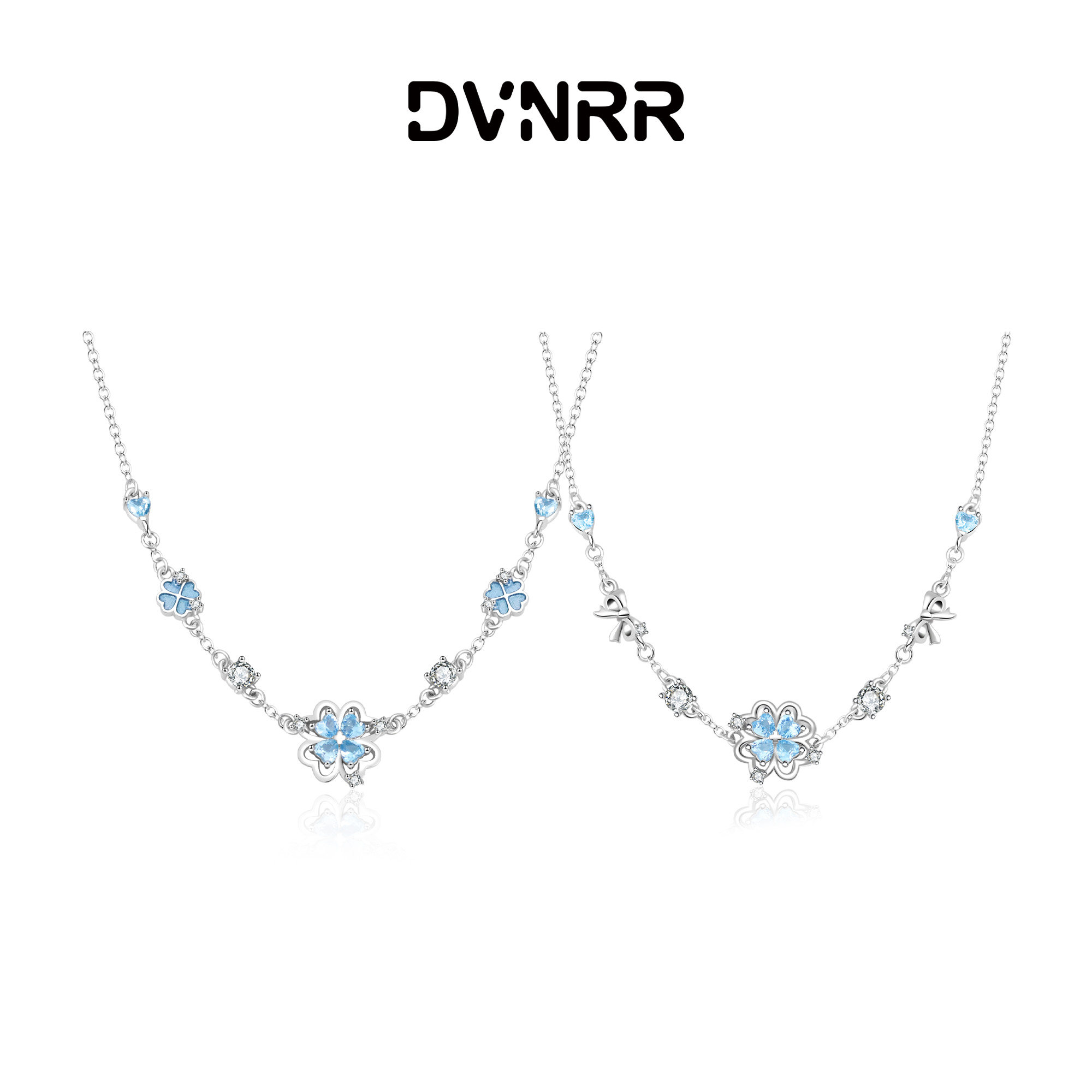 DVNRR心愿蓝宝盒四叶草项链幸运图片