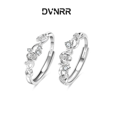 DVNRR满目玫瑰 设计师原创闺蜜对戒s925银对戒