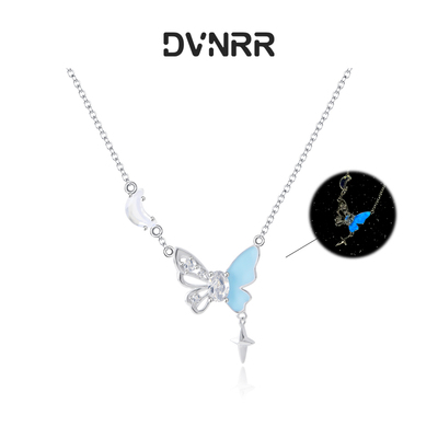 DVNRR夜光蝴蝶月光石百搭锁骨链