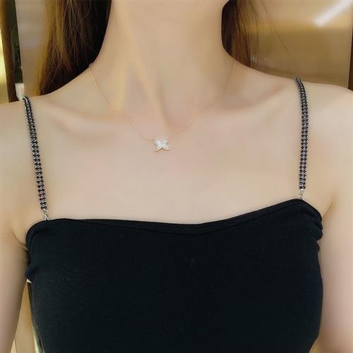 龙虾扣珍珠吊带链条肩带透明隐形水钻可拆可调节美背性感胸罩抹胸