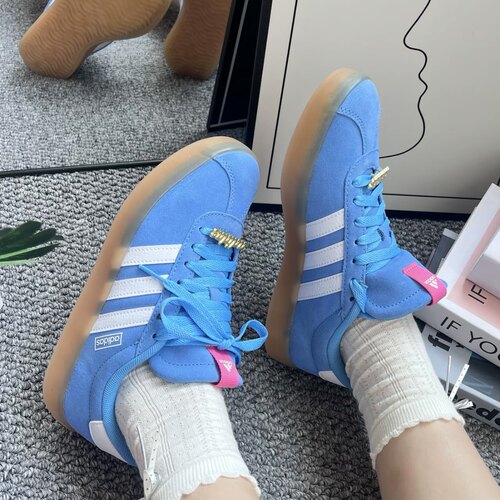 adidas VL COURT 3.0 舒适百搭 透气 低帮 板鞋 女款 蓝白ID9074
