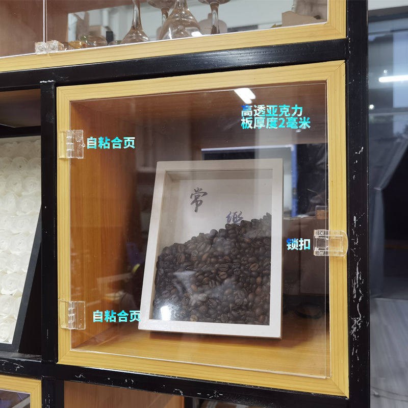 速发透明亚克力书柜门防尘门板门栏带锁公共书店防盗