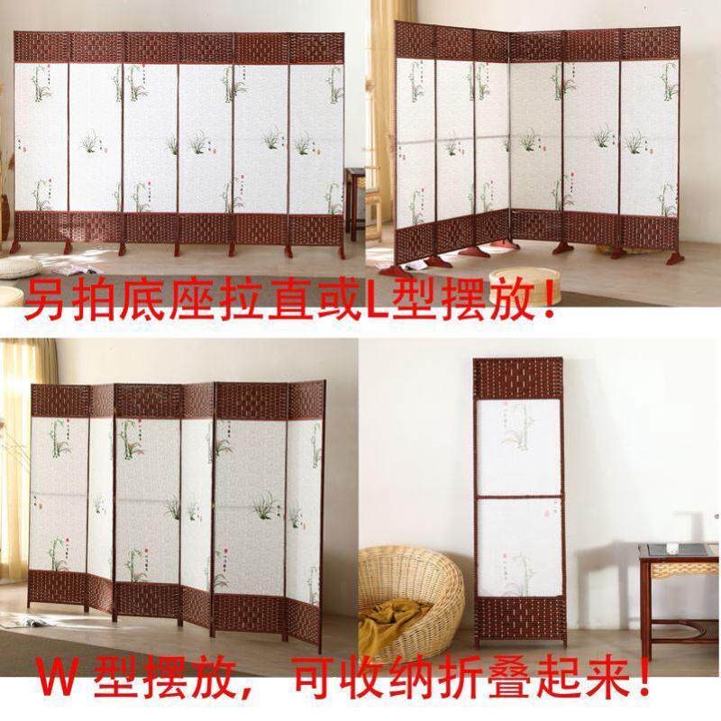 速发中式屏风隔断墙客厅遮挡卧室家用折叠移动简易布艺办公室特价