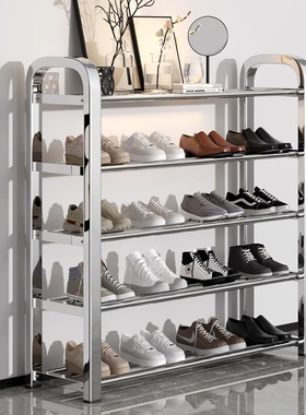速发不锈钢层架房门口多鞋鞋柜宿舍小型收纳架家用室内简易置物架