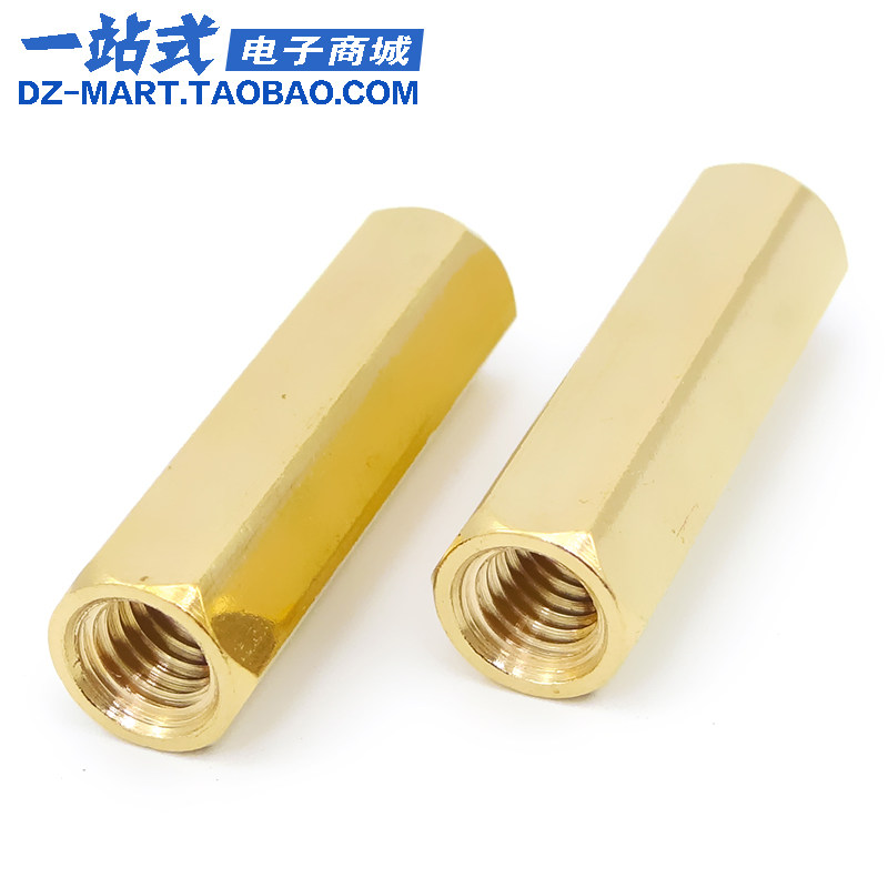 速发双通六角铜柱M4黄铜隔离柱螺母柱空心铜立柱铜支柱机箱铜螺柱图片