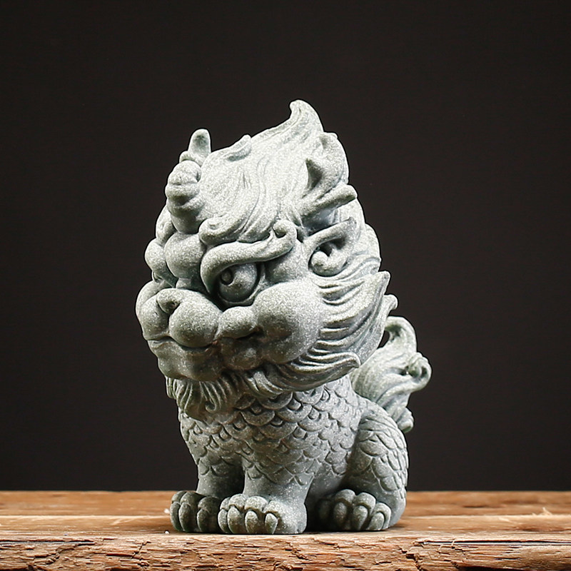 速发青中石石狮子小号新砂式风国中桌面摆件创意鱼缸盆景造景小摆