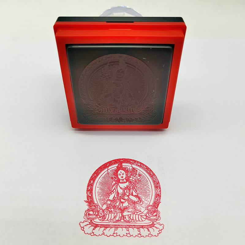 速发白度动佛像印章 4厘米可盖5厘米子格光敏印章自母出油可来图