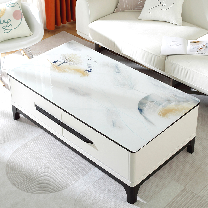 速发茶几桌布防水防油防烫免洗简厚PV约加C风客厅餐桌垫茶几垫桌