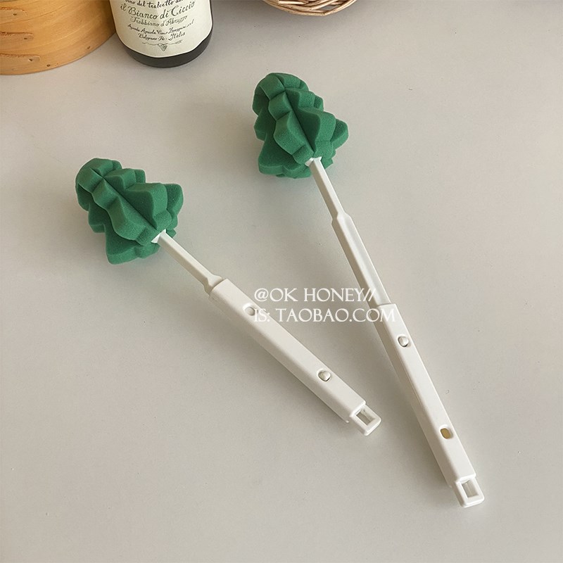 速发风创花圣诞树长柄加长伸缩杯刷母婴杯意瓶刷保温刷清洁刷