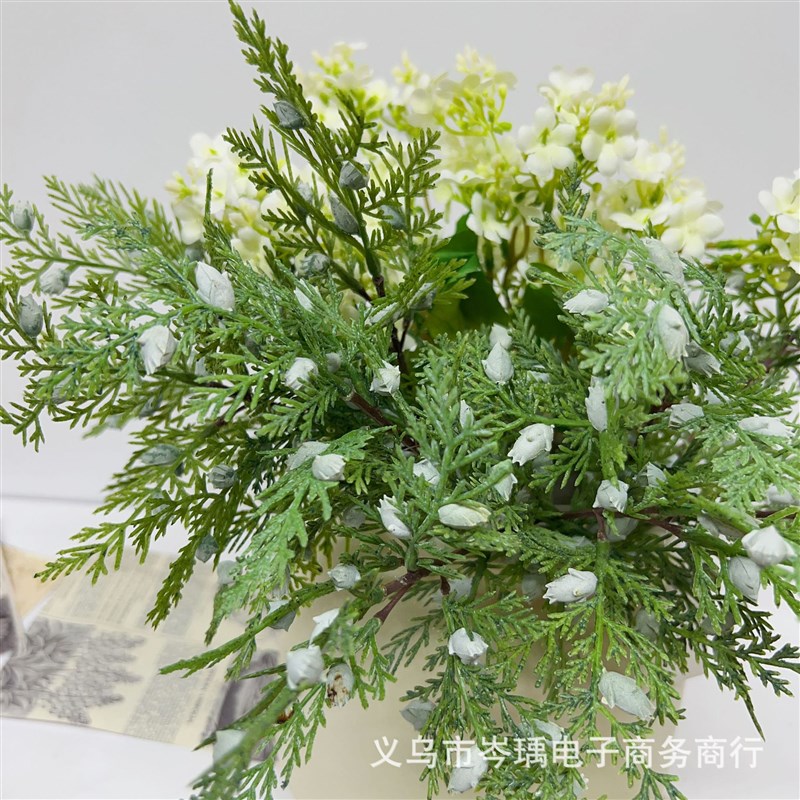 速发假柏枝花松花植物柏树造绿枯枝景植插花摆件装饰背景墙装饰草