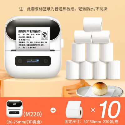 优日小型M2标签打印机条码热敏不干胶贴手持食商用期20品
