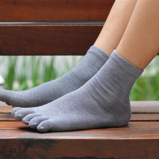 男士五指袜男袜中筒5指头袜子短袜棉袜带脚趾袜四季中厚