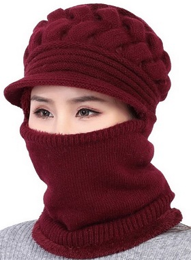 Coral Fleece Winter Hat Beanies Women's Hat Scarf Warm B