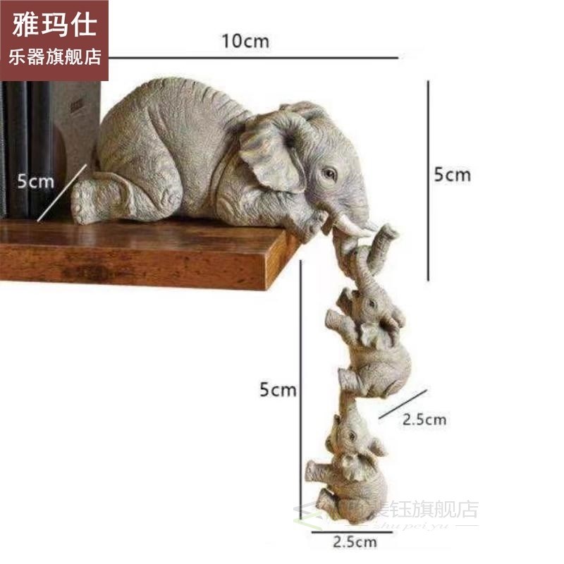 3 Elephant Figurines Tea Pet Table Ornament Decorations Synt
