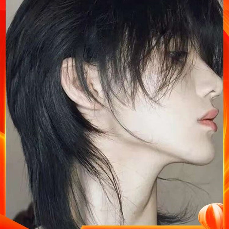 假发狼尾通用男女鲻鱼头短发网红日常自然全头套式圆脸日系假发套