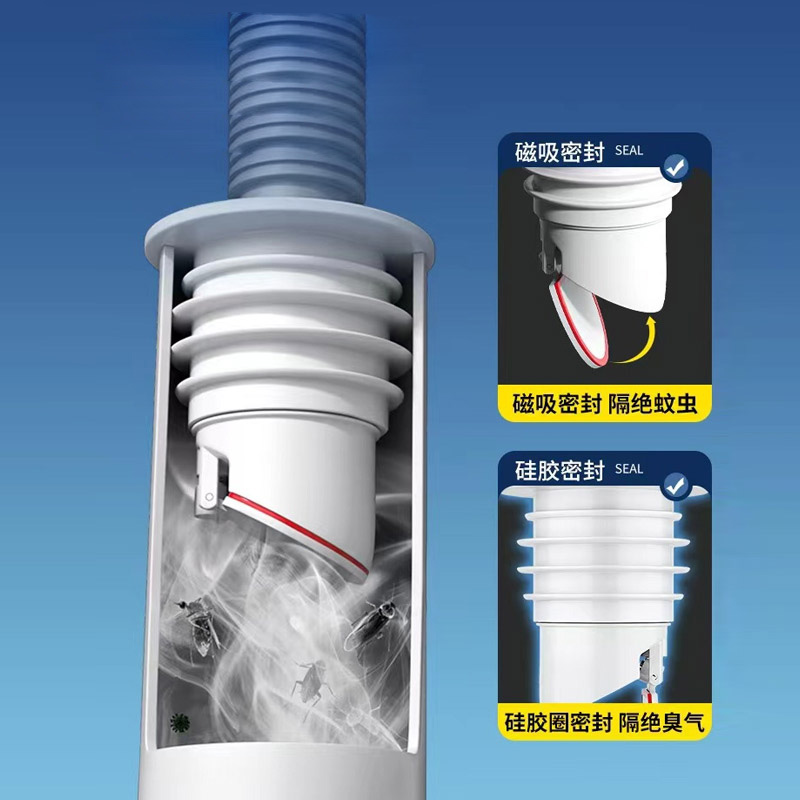 下水管道防返臭神器厨房脸盆洗衣机硅胶密封圈塞5075排水管堵口器
