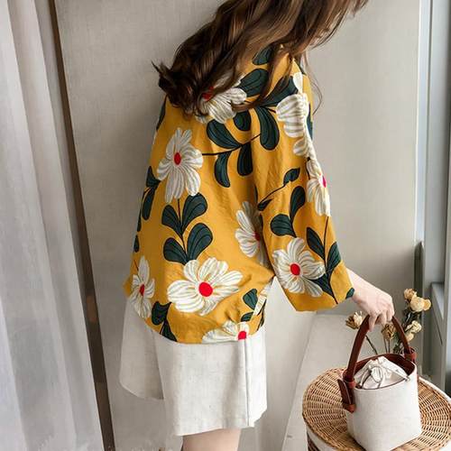 2019 Hot Summer Womens Casual Blouse Shirt Leaves Chiffon P