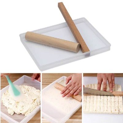 Nougat Tray Set Wooden Cutting Rolling Pin Baking Candy