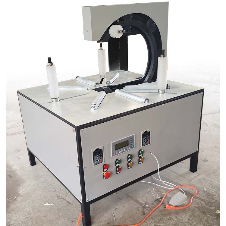 轮胎打包机电线打包机水管电缆全自动缠绕膜圆形立式缠绕膜打包机