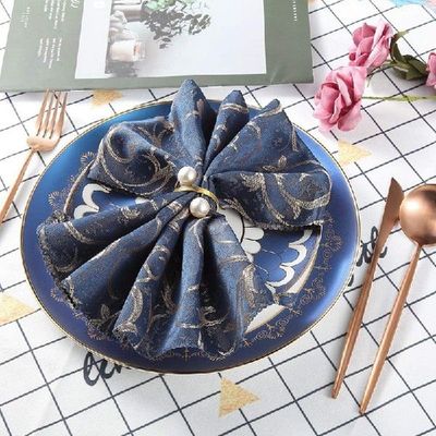 12 Pcs Double-Pearl Napkin Rings, Napkin Holders, Serviette