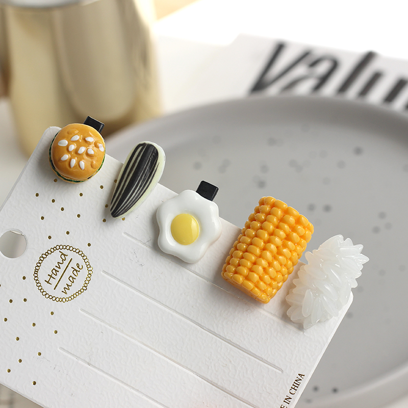 瓜子发夹2023网红爆款玉米搞怪食玩荷包蛋夹子可爱仿真食物迷你夹