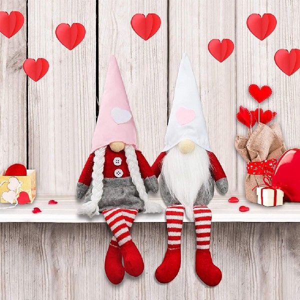 新品38CM Valentine's Day Dwarf Plush Doll Ornament Handmake