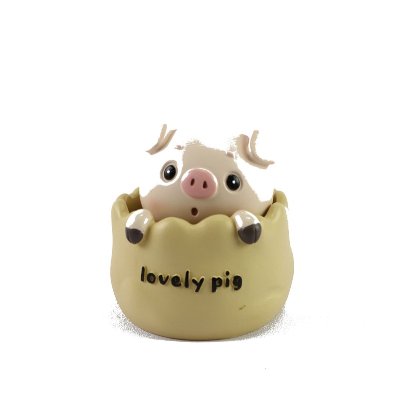 厂家900萌萌摇头猪树脂摆饰 创意个性车摆烘焙生日蛋糕摆件装饰树