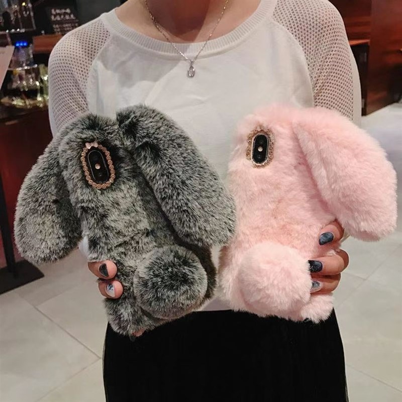 Rabbit Plush Fur Case For Samsung Galaxy A10 A20 A30 A40 A5