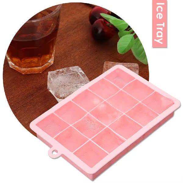 Silicone 15 Grids Ice Cube Maker DIY Ice Cube Mold Ice Tray