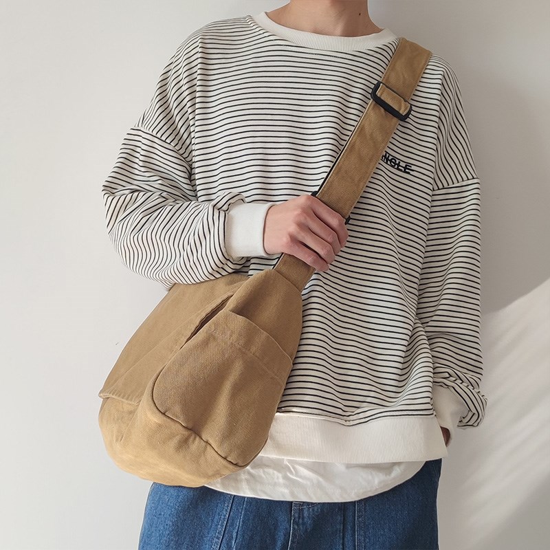 帆布包单肩包复古风休闲斜挎包男女学生书包大容量宽肩带邮差包潮