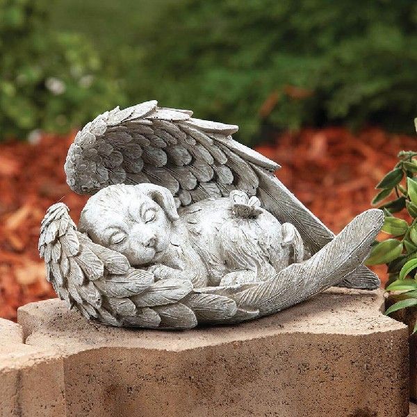 Fairy Statue Angel Dog Statue Outdoor Sculpture Garden