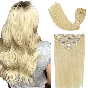 Hair Extensions Clip in Human Hair Blonde Clip in Hair Exten