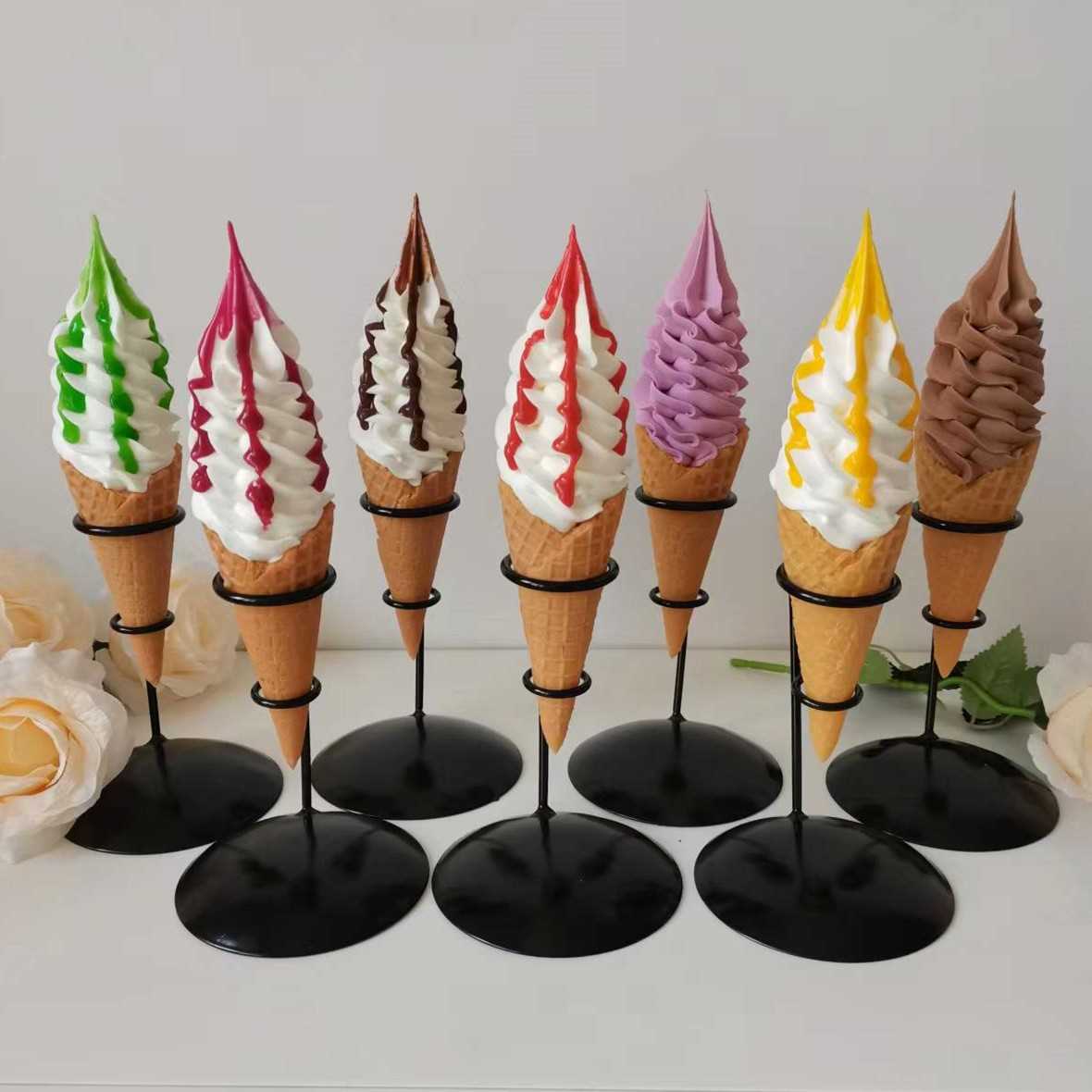 冰激凌模型仿真展示商用冰淇淋甜筒甜品店食物样品拍摄道具用摆件