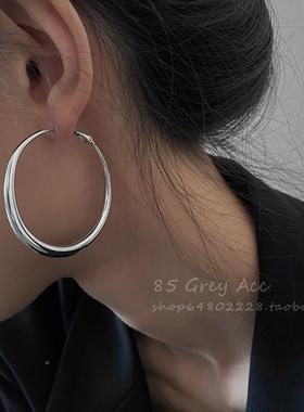 new2021New Korean MetalRound Hoo p Errings for Wome na Fashi