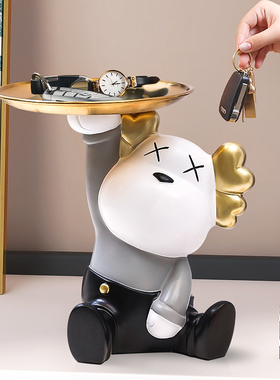 创意玄关钥匙收纳摆件托盘入户门口客厅电视柜酒柜潮玩家居装饰品