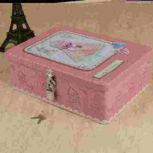 秘密盒子密码盒铁盒钥匙加密回忆上锁a4贵重储钱罐发圈日记本防盗