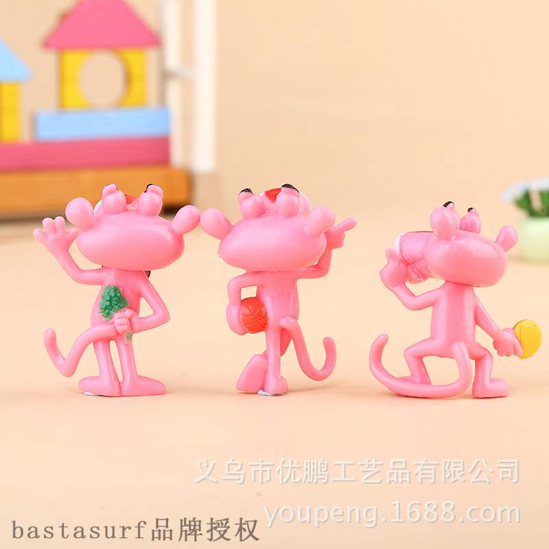 Hand made animation Pink Leopard naughty leopard model doll