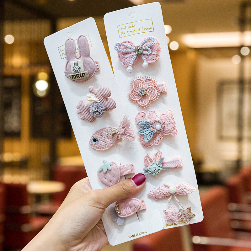 5Pcs/Set Cute Bows Hair Clips Hair Accessories For Girls Car