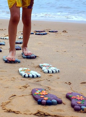 花园院子草坪铺路垫脚石田园幼稚园卡通装饰摆件儿童脚丫踏步石板
