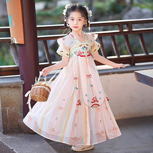 汉服女装儿童夏款古风超仙女童唐装夏季中国风女款唐朝公主古装女