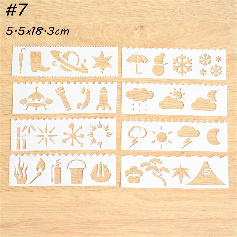 8pc 5.5x18.3cm Words Letter Theme Layering Stencils Walls Pa