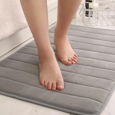 Home Bath Mat Coral Fleece Carpet Water Absorption Non-slip