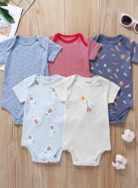 Baby Boys irls 5-Pack Short-Sleeve Bodysuit summer clothes