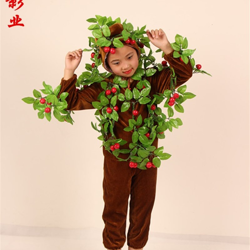 厂家新儿童话剧舞台演出亲子表演道具童话剧大树服装绿树环保时装