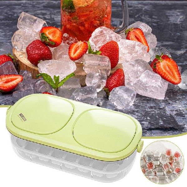 极速Ice Cube Trays For Freezer Stackable Double-layer Silico