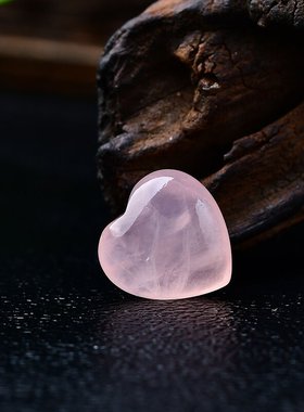 天然粉晶爱心摆件精选1.5厘米粉水晶原石小心DIY手链配饰饰品