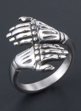 Ring Men Retro cast forefinger ring punk personality double