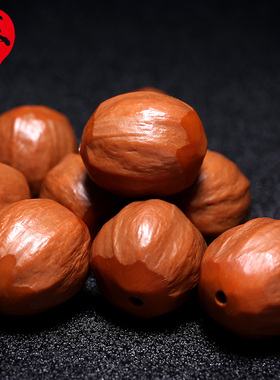 橄榄核 原皮笑脸素珠正圆2.0大籽老油核原籽手工文玩橄榄胡手串男
