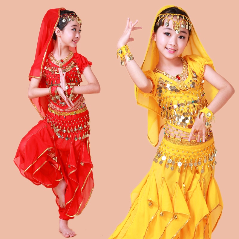 印度舞演出服儿童2023新款民族舞肚皮舞新疆天竺少女六一儿童幼儿