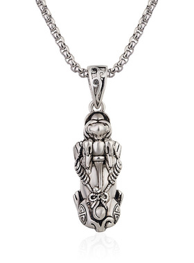 镀银祥瑞貔貅吊坠男女士项链复古时尚个性潮霸气挂件